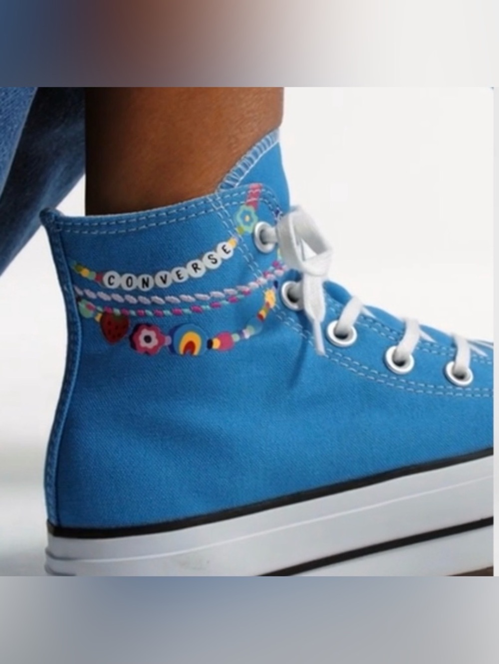 Chuck Taylor All Star Lift Kidult Women Converse Dial up Blue High-Top Sneakers - Picture 2 of 14